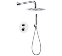 MICE - Ensemble de douche, Kit thermostatique Douche Encastré mural - 2 voies - Ensemble de robinetterie de bain thermostatique Chromé