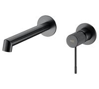 Mice GLD038/BGM Robinet de lavabo encastré avec système de montage mural, kit pour montage final Robinets encastrés Série Line Black Gun Metal Gris très foncé satiné