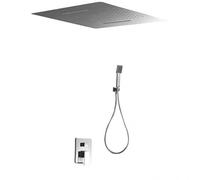 MICE GTS019/P Kit de douche encastré au plafond avec pommeau extra-plat effet pluie finition chromée, robinetterie douches salle de bain GTS019/P thermostatique