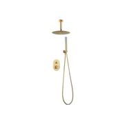 MICE GTV038/OC Ensemble de douche de plafond au design moderne - Douches encastrées - Mitigeur encastré de salle de bain avec douchette - Série Olympe Or brossé