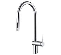 MICE/IMEX - Robinetterie de cuisine mitigeur extractible - Robinet mitigeur d'évier avec système d'économie d'énergie - Mitigeur eau froide/chaude - Bec rotatif à 360° - Chrome