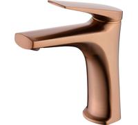 Mice - Robinet mitigeur pour lavabo fabriqué en laiton - Robinetterie de bain de lavabo pour eau chaude/froide (or rose brossé)