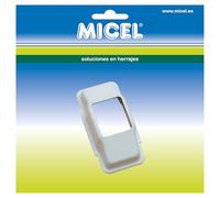 MICEL - 91769 - Boîtier d'enjoliveur pour guide de ruban de volet roulant en acier, finition blanche, 72 x 40 x 21,5 mm
