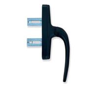 MICEL - 92700 - Crémone pour fenêtres majorquines avec ouverture extérieure, réversible, en aluminium, finition noire, 2 pelles, 63 x 180 x 27 mm