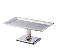 MichaelNoll Présentoir XL - Plat décoratif - Grand plateau en métal aluminium - Argenté - Décoration de luxe - Décoration de table de mariage - Décoration pour salon, salle à manger ou cuisine - 40 cm