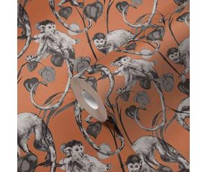 Michalsky Living Dschungeltapete Change is good Vliestapete Mad Monkeys orange grau schwarz