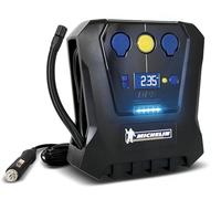 MICHELIN 009519 Compresseur à Air 12 V Programmable - 7 Bars - Gonflage Pneus de Voiture en 3 Minutes - Arrêt Automatique - Manomètre Digital - Robuste Compact - LED - Livré avec Embouts adaptateurs
