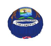 Michigan State Couvre-cheveux pour douche avec imprimé drapeau de l'État du Michigan, bonnet de douche réglable et élégant, grand bonnet de douche imperméable