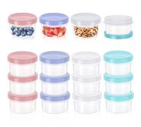 MICHIHOMIE 16pcs Boite Hermetique Alimentaire, 4 Couleurs Plastique Boite de Conservation Alimentaire 200ML avec Couvercle, Anti-Fuite et Empilable, Micro-ondes, Congélateur, Passe au Lave-Vaisselle