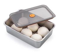 MICHIHOMIE Boîte à boules de pizza avec couvercle en acier inoxydable | Boîtes de fermentation à pâte à pizza en acier inoxydable avec enregistrement de la date, de qualité alimentaire. Idéal pour