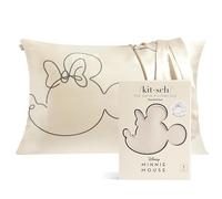 Mickey/Minnie x Kitsch Taie d'oreiller en Satin rafraîchissant Plus Doux Que la Soie, avec Fermeture Éclair, protège Les Cheveux et la Peau, | Taies d'oreiller Standard en Satin (Mrs Mouse, 1 Paquet)