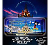 Mickey Mouse - Invitations personnalisées pour Ticket d'anniversaire Disney - Mickey Minnie Ariel Peter Pan - Roi Lion - Princesse Prince - La Belle et la Bête