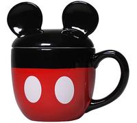 Mickey Mouse Tasse en forme de Mickey et ses amis avec couvercle - Tasse Tasse 3D - Accessoires de cuisine Cadeaux, noir
