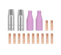 Micpointik 16 pièces MIG Kit d'accessoires de brûleur de soudage Buses en cuivre Embouts de contact Diffuseur pour Miller pour Millermatic MB15 MB24 pour Lincoln pour magnum pour hobart M-25 M-40 SYN