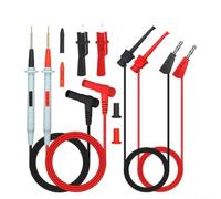 Micpointik Kit de test multimètre P1506B avec fils de cuivre pur et PVC, fiche banane de 4 mm pour pinces crocodile, crochets empilables, 1000 V 20 A, rouge/noir, 1 m pour électricien (P1506C)