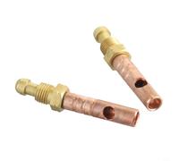 Micpointik Lot de 2 adaptateurs de brûleur de soudage TIG en cuivre pour brûleur WP18, filetage 3/8-24UNF, longueur 55 mm, diamètre extérieur 8 mm, raccord robuste pour travaux de soudage