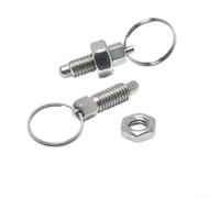 Micpointik Lot de 2 goupilles à ressort avec anneau de traction, courtes, rétractables, en acier inoxydable 304, pour construction de moules et machines industrielles, M6/M8/M10/M12, boulons