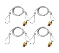 Micpointik Lot de 4 soupapes de vidange de réservoir d'air 1/4" NPT en laiton avec câble pour compresseurs d'air et systèmes de freinage jusqu'à 200 PSI Vidange facile d'humidité