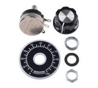 Micpointik Potentiomètre rotatif 10 K ohms couche de carbone avec bouton de réglage RV24YN 20S B103 pour commande du moteur Onduleur Réglage de la vitesse Composant électronique industriel 2 W 300°