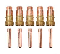 Micpointik TIG Gas Lens Kit 17GL332 10N24S pour brûleur Stubby WP-17 18 26, 5 buses, 5 manchons de serrage 3/32" pour électrodes de 2,4 mm, accessoires de soudage professionnels en métal
