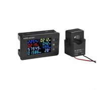Micpointik Voltmètre numérique 6-en-1 Ampèremètre AC 50-300V 0-100A avec écran LED, protection anti-flamme PC pour l'industrie et boîtes de distribution, compteur d'énergie Wattmètre compteur