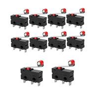 Micro interrupteur de fin de course 10 pièces SPDT 250 V 5 A bras levier à rouleau charnière momentané, mini interrupteurs à action instantanée pour l'électronique, l'industrie, la domotiq