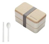 Micro-Ondes Boîte à Lunch Japonaise en Bois Bento Box 2 Couche de Stockage de Conteneurs Nouveau CFYP797 Blanc G