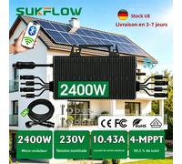 Micro-onduleur solaire de balcon 2400W 4 MPPT Plug and Play avec surveillance WiFi IP67 pour système solaire domestique, norme UE 2400W