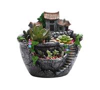 Micro Paysage Pot De Fleur Fleurs Artificielles Plante Succulente Pot De Fleur Petites Plantes Créatives Pot Suspendu Conception De Jardin Avec Sweet House Panier De Fleurs Maison Jardin Décoration