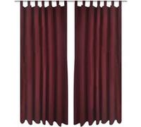 Micro-Satijnen Gordijnen met Ringen 140 x 225 cm 2 stuks (Wijnrood)130363 Rouge G