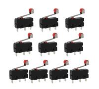 Micro Switch en Plastique 220V avec Levier à Rouleau SPDT | Micro Interrupteur de Fin de Course 1NO 1NC | Interrupteur Miniature 5A pour Électronique et Machines 3 polig，switch opener (10 Pièces)