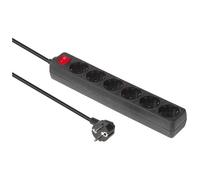 Microconnect MC-GRU00615BS multiprise 1,5 m 6 sorties CA Intérieure Noir