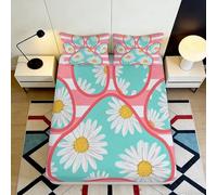 Microfiber Doux Daisy Flower Fitted Sheet Impression 3D Pastel Bed Sheet Couverture Matelas Cadeau Maison Mariage Anniversaire 90x200x25cm