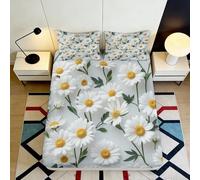 Microfiber élégant Daisy Bed Cover, Durable Construction, Appartement Bedding, Protection Matelas, Cadeau Anniversaire, 3D Printed, décoration Chambre 120x200x25cm