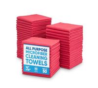 Microfiber Wholesale Lot de 54 Grandes Serviettes en Microfibre Tout Usage économiques - 40,6 x 40,6 cm - Non pelucheuses et réutilisables - Chiffons en Microfibre en Vrac
