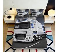 Microfibre Douce Impression 3D Camion Route Drap-Housse Décoratif Protection Lit Lavable Cadeau Chambre Étudiant Maison 90x200x25cm