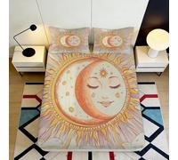 Microfibre Douce Sun Moon Drap Housse 3D imprimé Céleste Protège Matelas pour Chambre Maison Cadeau décoration 90x200x25cm