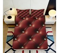 Microfibre Doux Design capitonné Bordeaux Drap Housse 3D imprimé Couvre-Matelas pour Cadeau Mariage Anniversaire 90x200x25cm