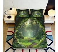 Microfibre Doux forêt Chemin Drap Housse Impression 3D Tunnel boisé Protège-Matelas pour Cadeau Maison Mariage Chambre 90x200x25cm