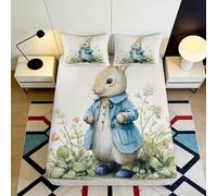 Microfibre Doux Lapin Peter 3D imprimé Housse de Matelas Beatrix Potter Anti-dérapant pour Chambre dortoir Cadeau Maison 90x200x25cm