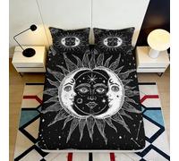 Microfibre Doux Sun Moon Fitted Sheet Impression 3D Celestial Stars Bed Cover pour Cadeaux Maison Mariage Anniversaire 90x200x25cm