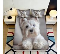 Microfibre Doux West Highland White Terrier Drap Housse 3D imprimé Dog Bed Cover pour Cadeau Chambre Maison décoration Protection 90x200x25cm