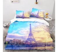 Microfibre Parure Housse De Couette X Cm Doux Confortable X Cm Parure Lit Personne Fille Paris Tour Eiffel Housse De Couette Personne Garcon + X Taies D'oreiller Xcm