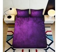 Microfibre Texture Velours Violet Drap-Housse Impression 3D Nebuleuse Housse de lit antidérapant Entretien Facile Chambre Cadeau 90x200x25cm