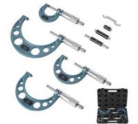 VEVOR Micromètre Extérieur 0-1 pouce 1-2 pouces 2-3 pouces 3-4 pouces Micromètre de Précision 0,0001 pouce 0,0002 pouce pour Machiniste Travail de Métaux Ingénierie, 4 PCS avec Coffret de Protection