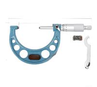 Micromètre mécanique extérieur pour mesure du diamètre extérieur | Corps en acier inoxydable de résolution de 0,01 mm avec enclumes en carbure | Butée à cliquet et échelle gravée | (D)