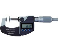 Micromètre numérique Mitutoyo IP65 pour mesures de largeur de denture, 0-25 mm, disque = 20 mm