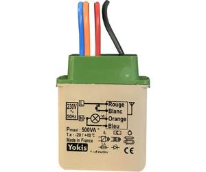 Micromodule télévariateur temporisable encastré Radio Power 500 W - URMET YOKIS - MTV500ERP