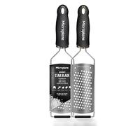 Microplane Râpe de cuisine Lame à étoile pour le fromage à pâte dure, agrumes, chocolat, gingembre et noix de muscade en noir et en acier inoxydable