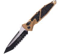 Microtech SOCOM ELITE AUTO T/E NOIR PARTIELLEMENT SERRATÉ TAN 161A-3TA